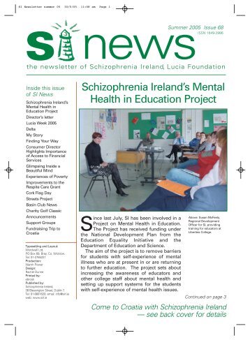 Schizophrenia Ireland's Mental Health in Education Project - Shine