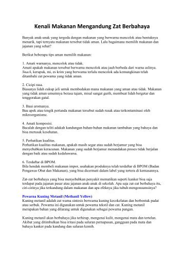 Kenali Makanan Mengandung Zat Berbahaya - Blogs Unpad