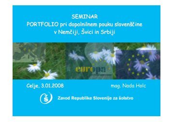 SEMINAR PORTFOLIO pri dopolnilnem pouku slovenÅ¡Äine v ...