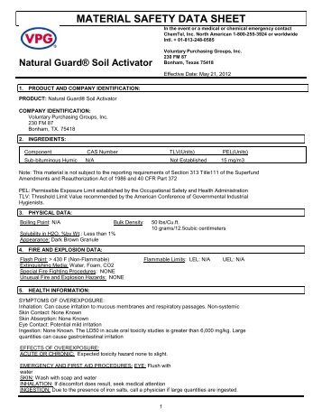 MSDS Soil Activator (33 KB) - Fertilome