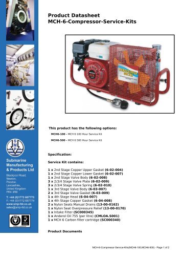 Product Datasheet: MCH-6-Compressor-Service-Kits