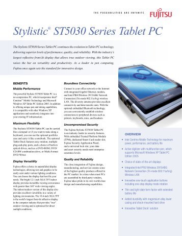 Stylistic® ST5030 Series Tablet PC - Computerworld