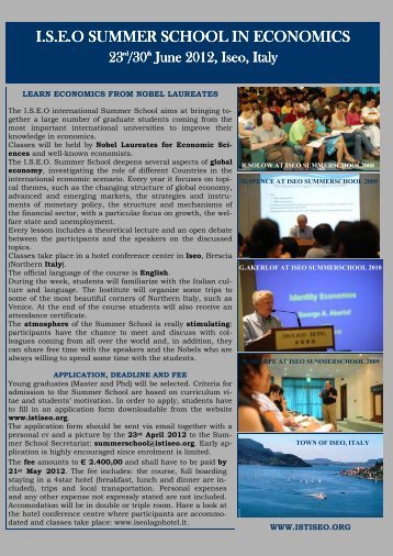 Leaflet Summer School 2012 - I.S.E.O