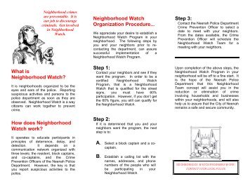 What is Neighborhood Watch Brochure.pdf - City of Neenah