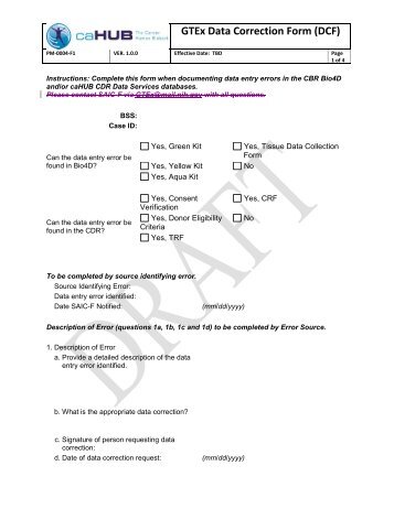 PM-0004-F1 - GTEx Data Correction Form (DCF)