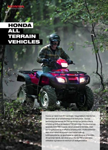 Honda all Terrain VeHicles - Hjallerup Maskinforretning A/S