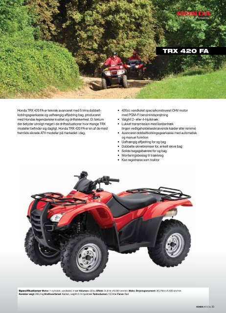 Honda all Terrain VeHicles - Hjallerup Maskinforretning A/S