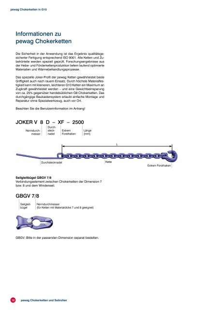 pewag Chokerketten und Seilrollen