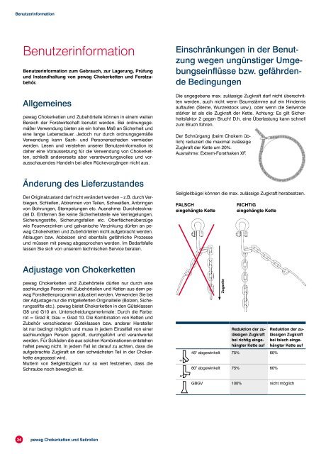 pewag Chokerketten und Seilrollen