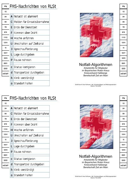 Notfall-Algorithmen Notfall-Algorithmen - BRK