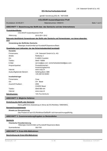 EG-Sicherheitsdatenblatt - Colodur