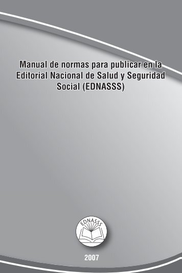 Manual de normas para publicar en la Editorial ... - CENDEISSS