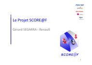 Le projet SCOREF - Project web sites