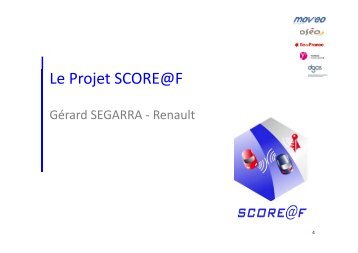Le projet SCOREF - Project web sites