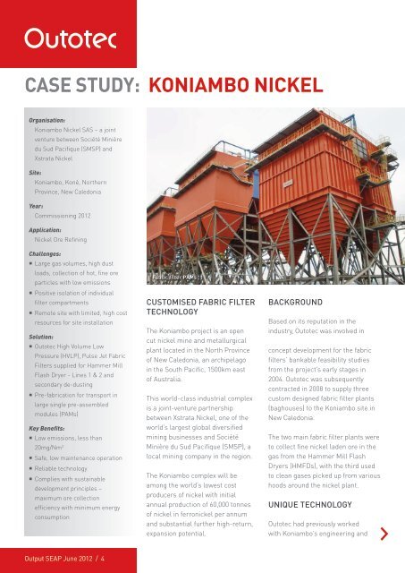 case study: KONIaMBO NIcKeL - Outotec