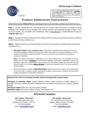 Product Submission Form - GS1 Canada