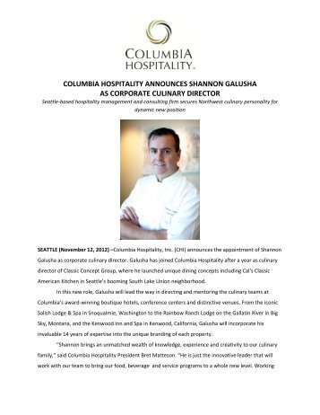 columbia hospitality announces shannon galusha as corporate ...