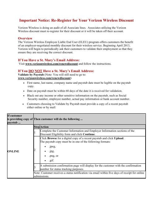 Important Notice: Re-Register for Your Verizon Wireless Discount