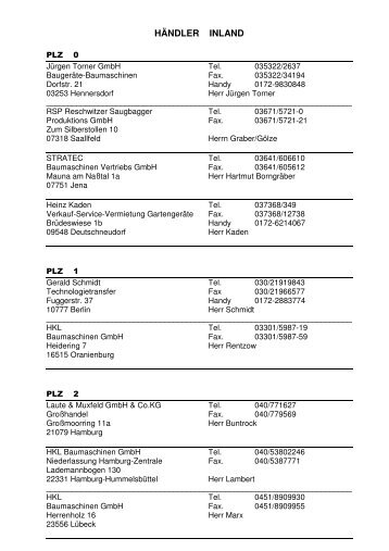 Händlerliste INLAND - MTM - Spindler & Schmid GmbH