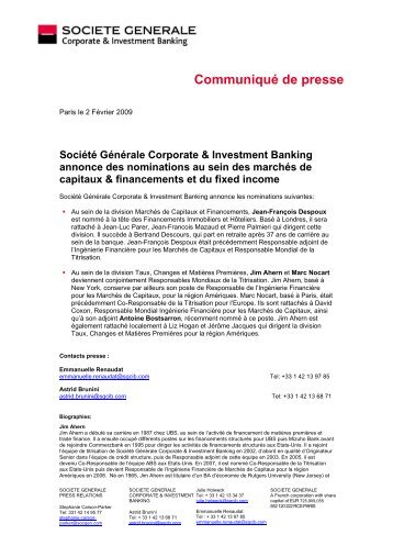 Communiqué de presse - Societe Generale