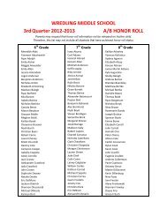 to view the Wredling Middle School A/B Honor Roll for the 3rd Quarter