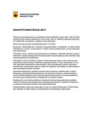 Kaavoituskatsaus 2013 - Kokkola