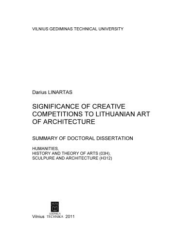 significance of creative competitions to lithuanian art of architecture