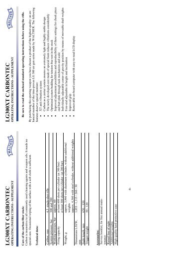 lg300xt carbontec operating instructions - supplement - Field Target