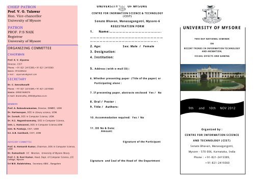 UNIVERSITY OF MYSORE