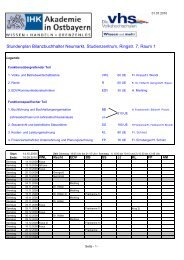 Stundenplan Bilanzbuchhalter Neumarkt, Studienzentrum, Ringstr. 7 ...