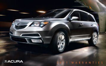 Warranty Booklet for 2011 TSX - Acura