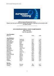 2012 European Rowing Event Juries - World Rowing