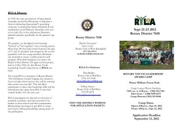 RYLA History - Rotary District 7610