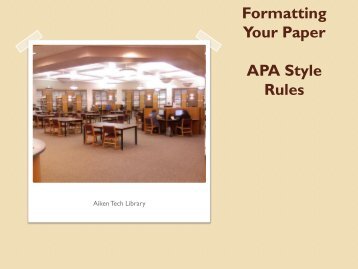 APA PowerPoint presentation - Aiken Technical College