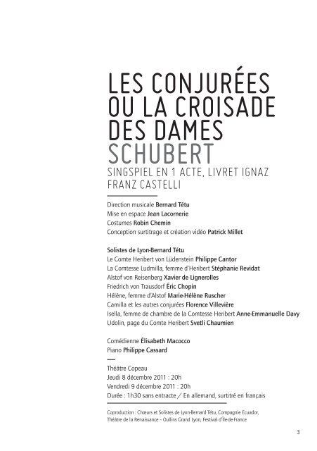 Les ConjurÃ©es ou La Croisade des dames - OpÃ©ra ThÃ©Ã¢tre de Saint ...