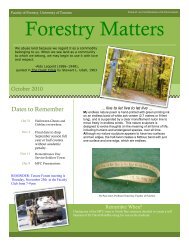 Forestry Matters - Faculty of Forestry - University of Toronto