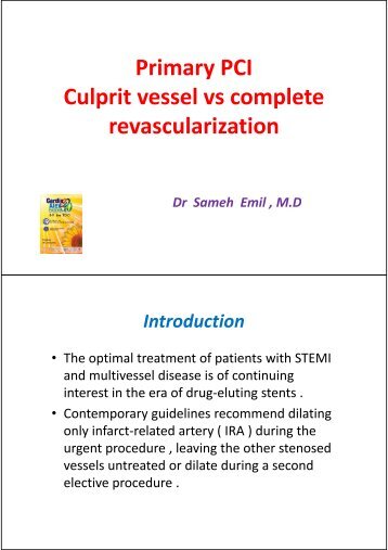 Primary PCIy Culprit vessel vs complete p p revascularization DS h ...