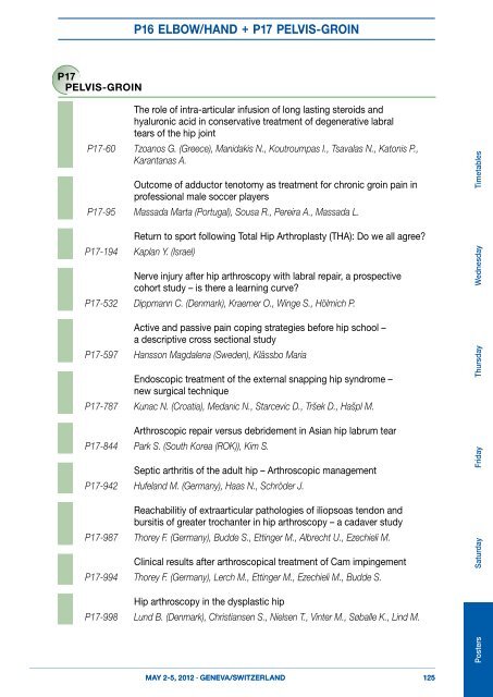 POSTER EXHIBITION - ESSKA Congress