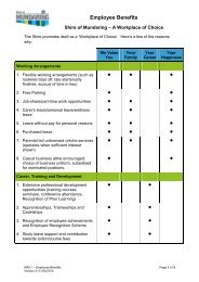 Employee Benefits - Shire of Mundaring