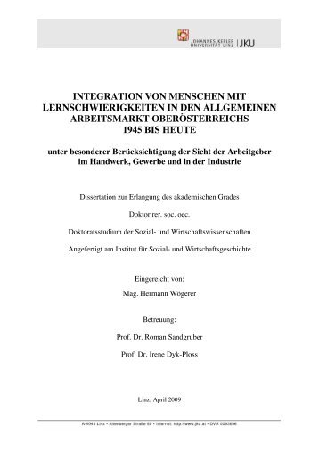 Dissertation Dr. Hermann WÃ¶gerer - Miteinander
