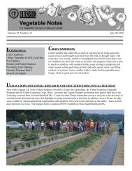 Vegetable Notes - UMass Extension