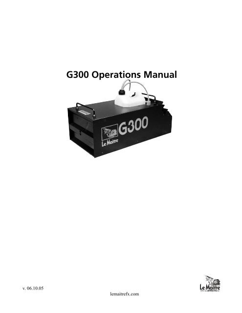 G300 Operations Manual - Main Light Industries