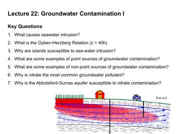 Lecture 22: Groundwater Contamination I - Geology