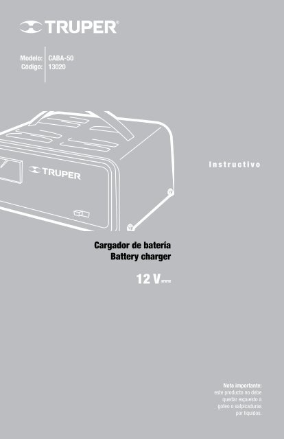 Cargador de batería Battery charger - truper