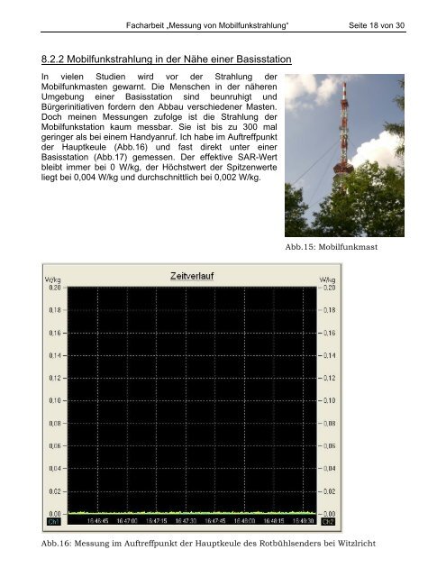 Messung von Mobilfunkstrahlung - Mobilfunk und Schule - Bayern