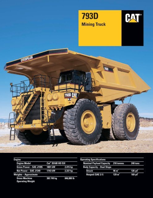 Specalog for 793D Mining Truck, AEHQ5600-01 - Eltrak