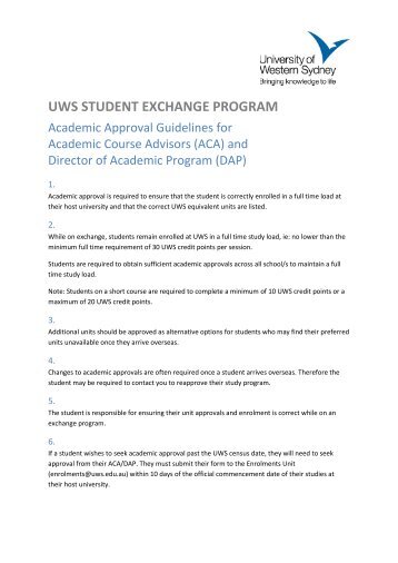 Academic Guidelines for Exchange Units [PDF, 187.21 KB]