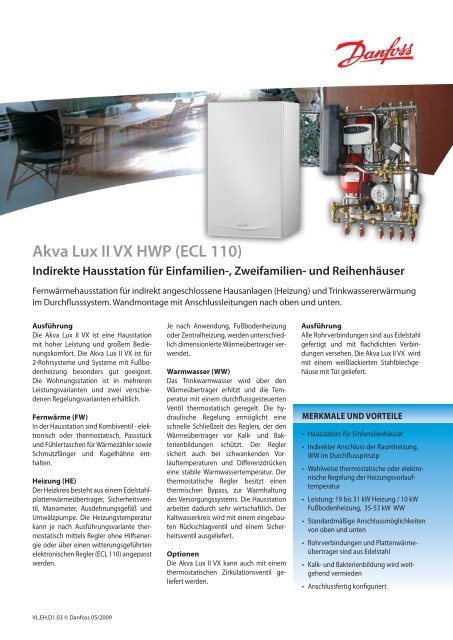 Akva Lux II VX HWP (ECL 110) - Danfoss GmbH