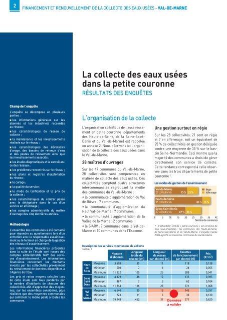 Financement et renouvellement de la collecte des eaux usÃ©es