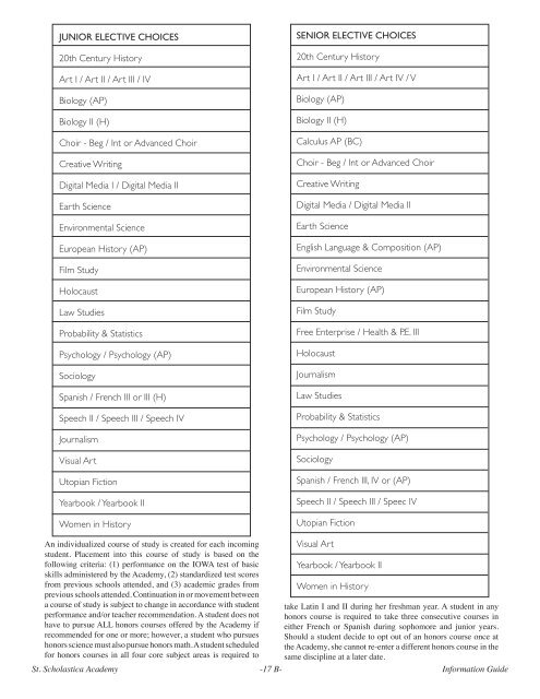 Info Guide2012-13 - St. Scholastica Academy